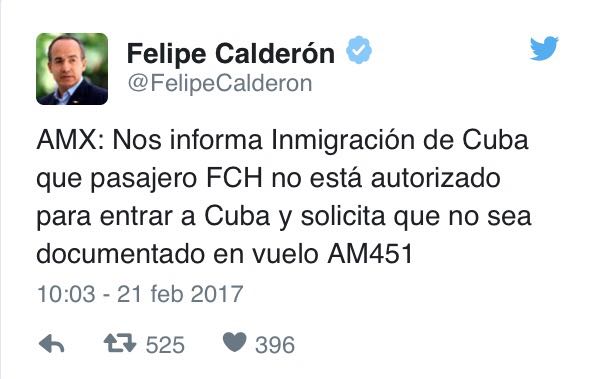 tweet de Calderon 